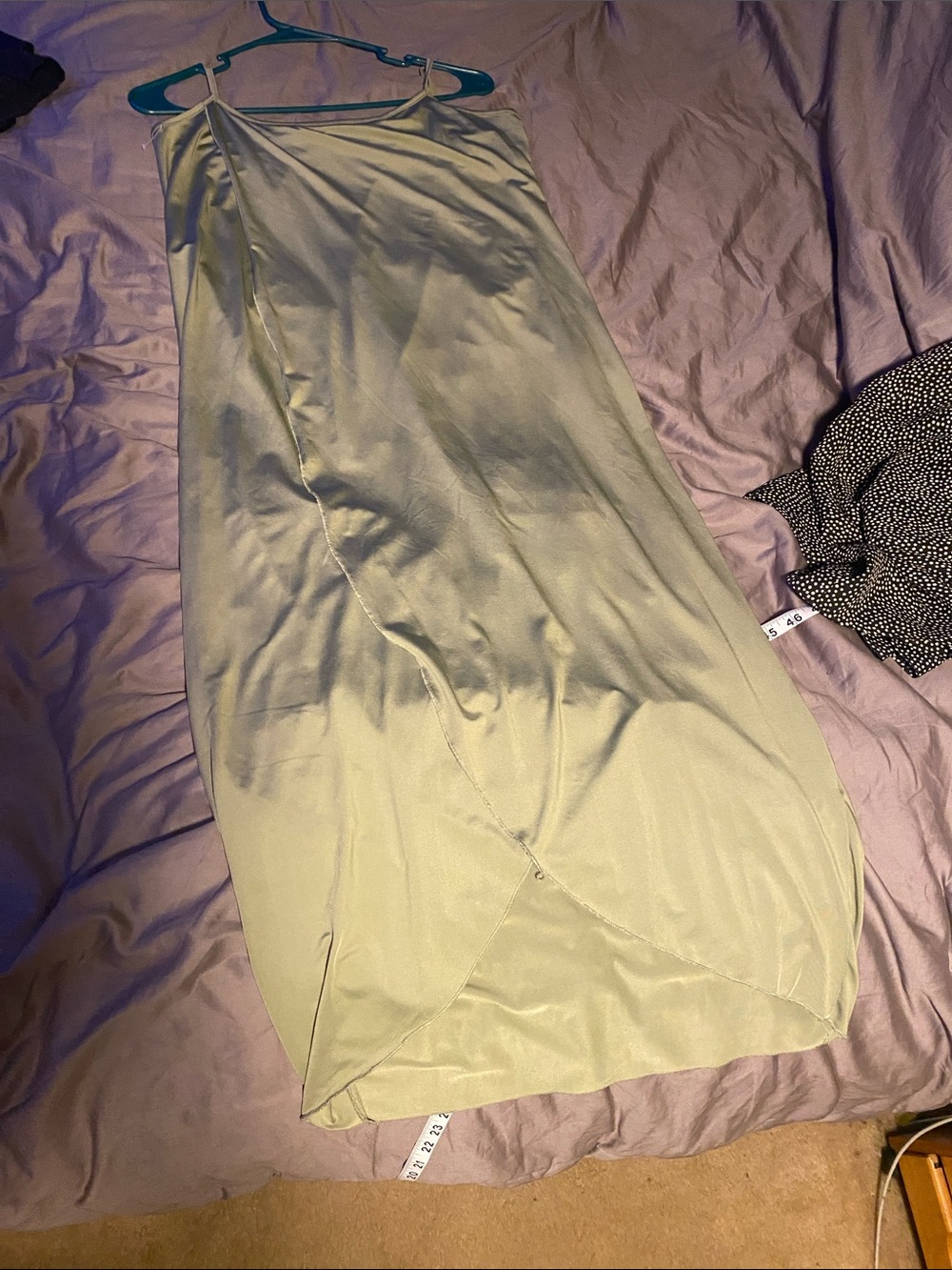 Satin Olive Green Slip Dress